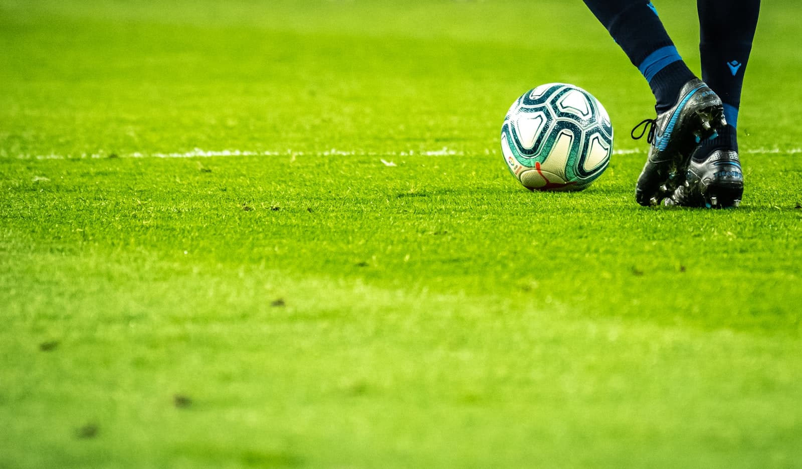 Soccer players celebrating on the field
